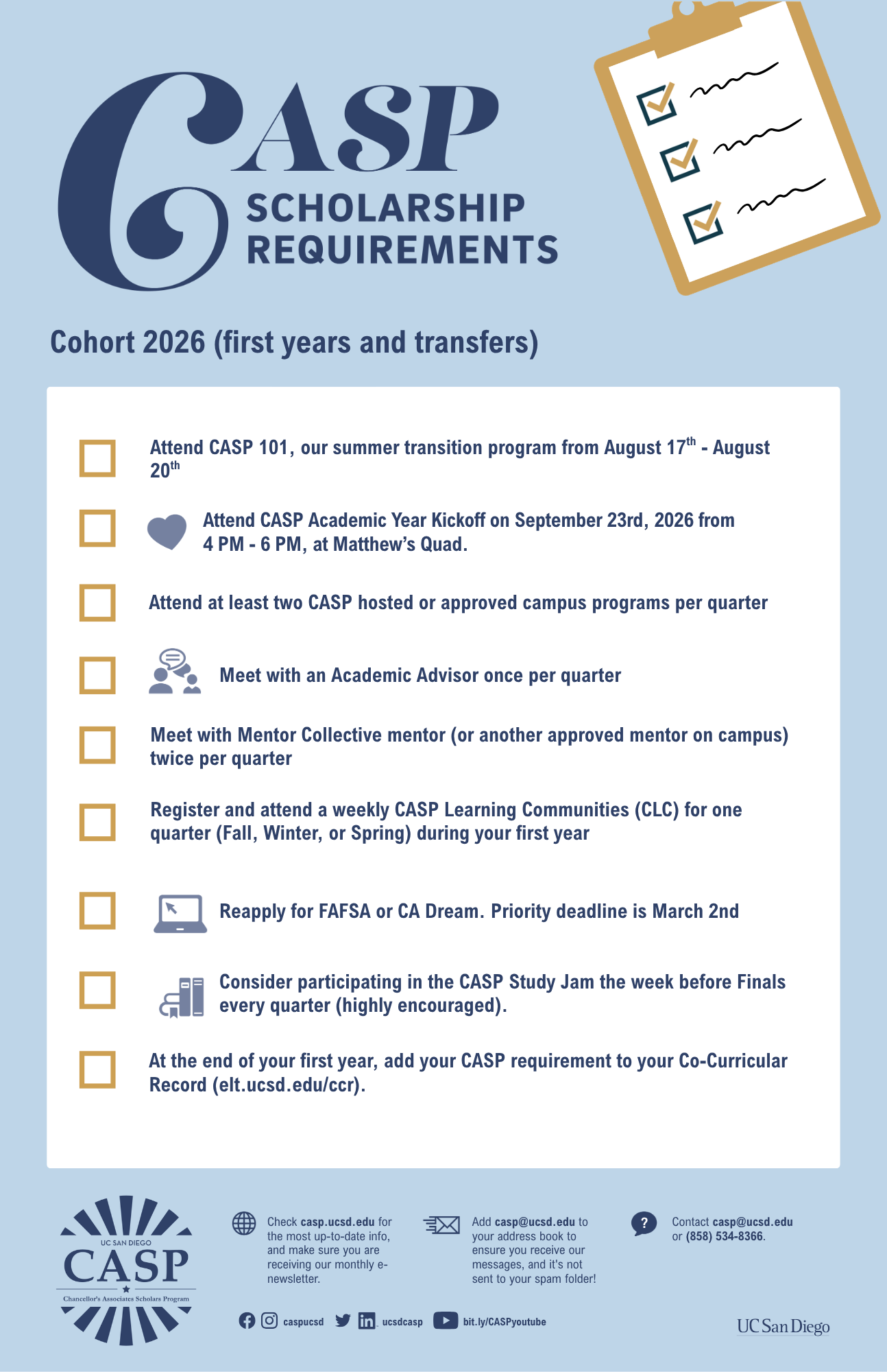 CASP 2026 cohort requirements